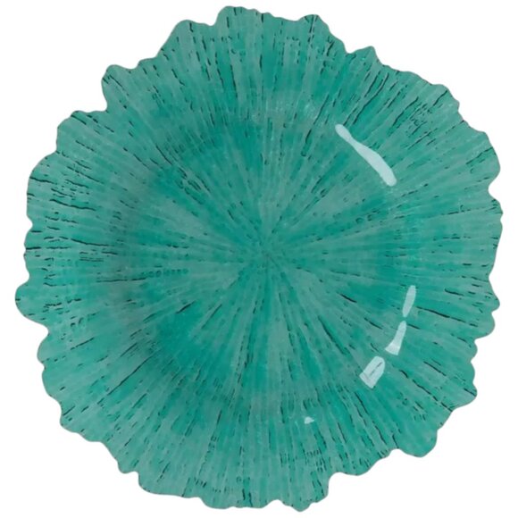Set of 4 - Green Crackled Charger Plates - NEW - Picture 1 of 2